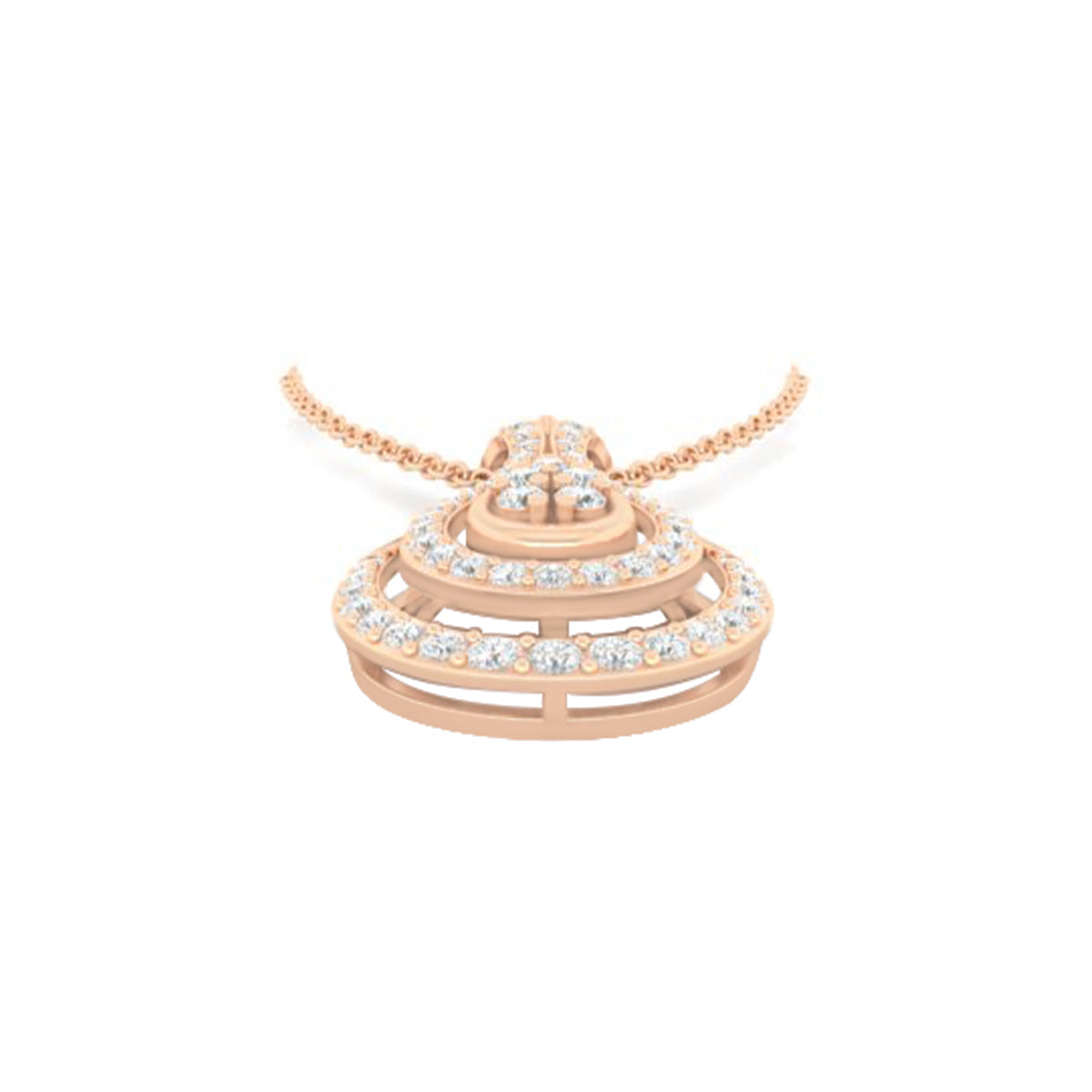 18KT Rose Gold with White Diamond Pendant 0.42cts