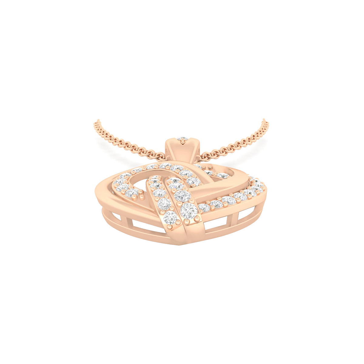 18KT Rose Gold with White Diamond Pendant 0.25cts