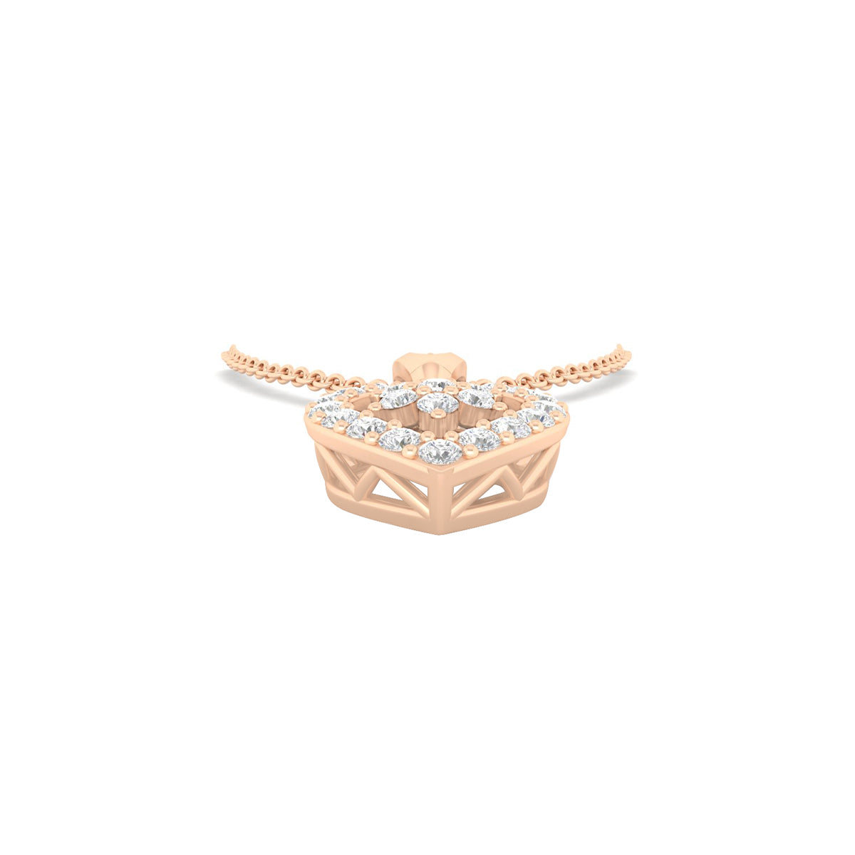 18KT Rose Gold with White Diamond Pendant 0.24cts