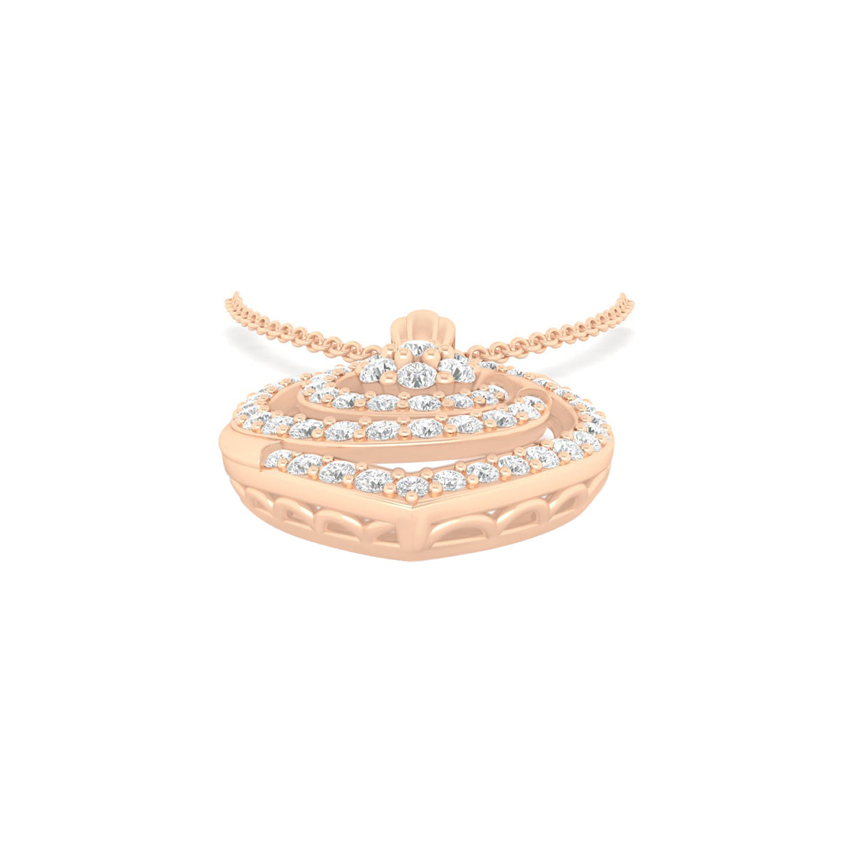 18KT Rose Gold with White Diamond Pendant 0.46cts