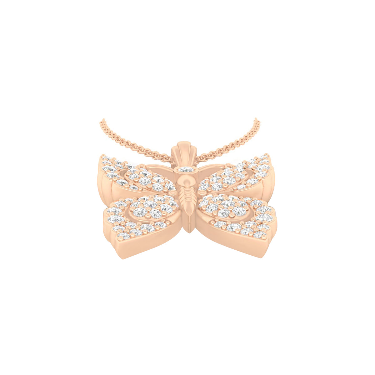 18KT Rose Gold with White Diamond Pendant 0.74cts
