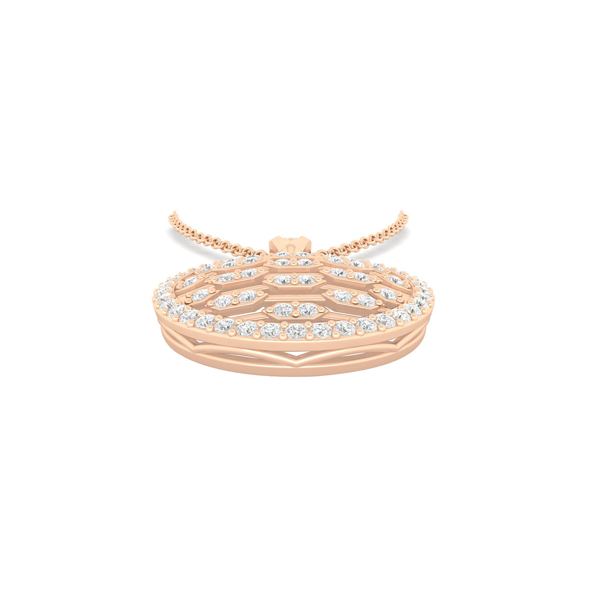 18KT Rose Gold with White Diamond Pendant 0.5cts