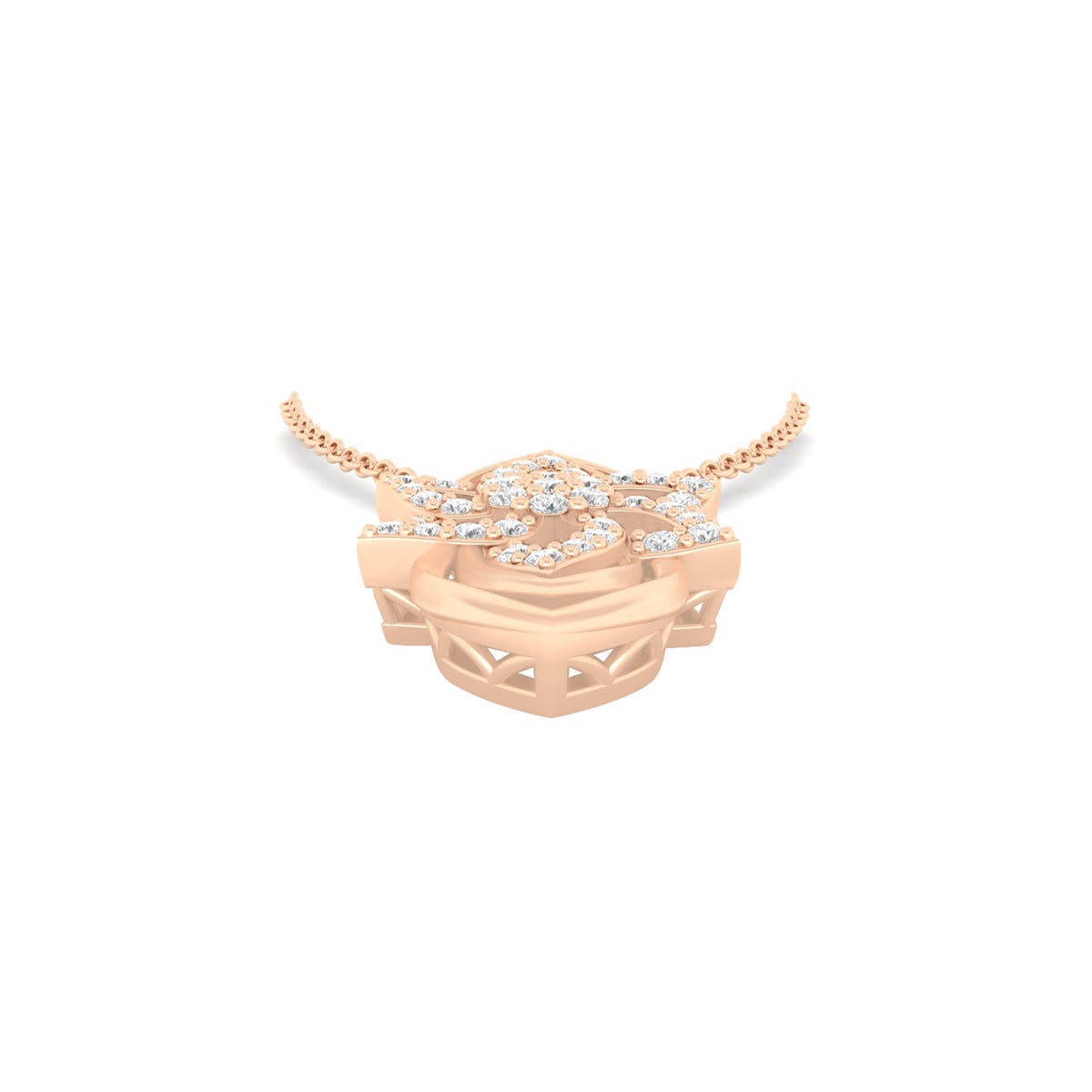 18KT Rose Gold with White Diamond Pendant 0.24cts
