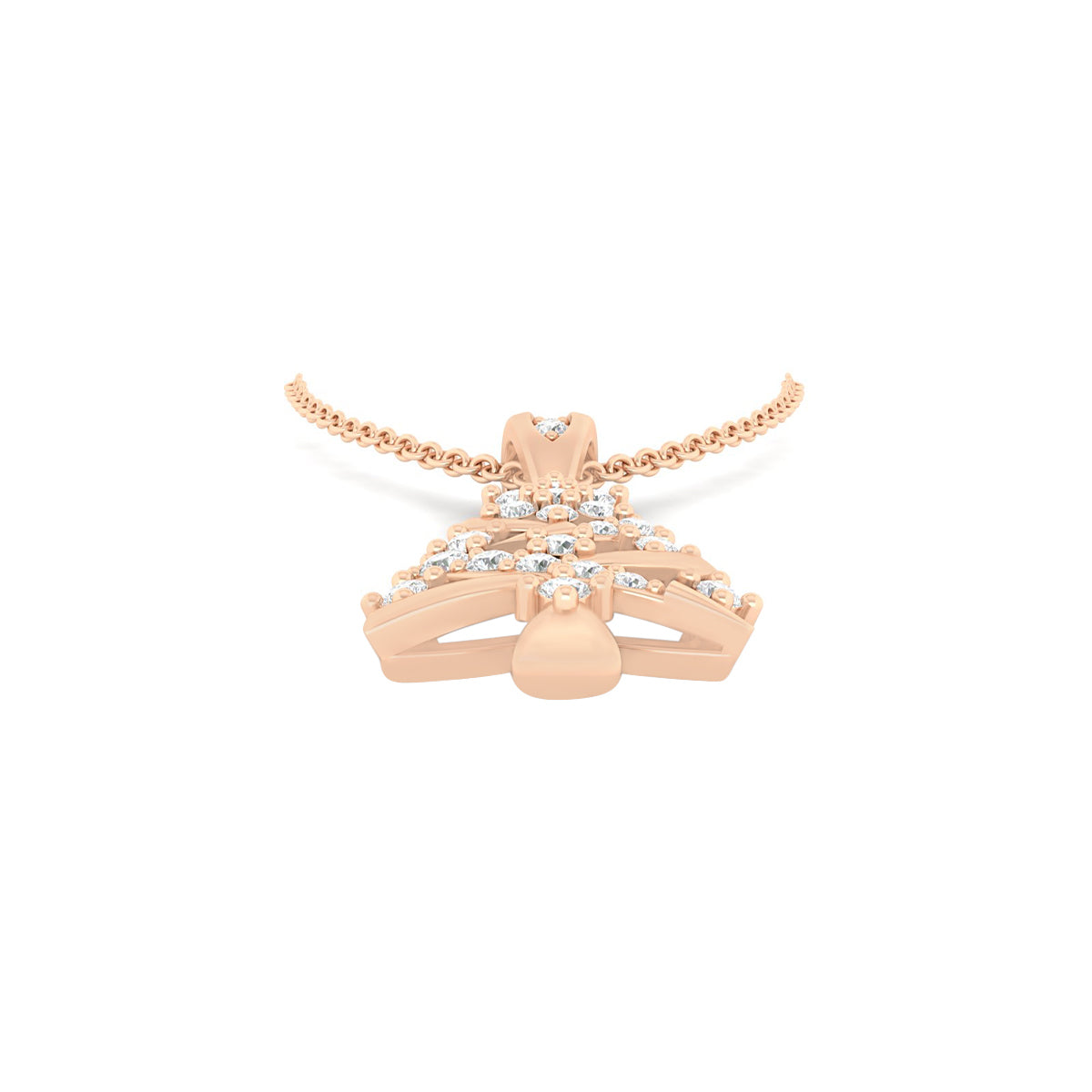 18KT Rose Gold with White Diamond Pendant 0.19cts