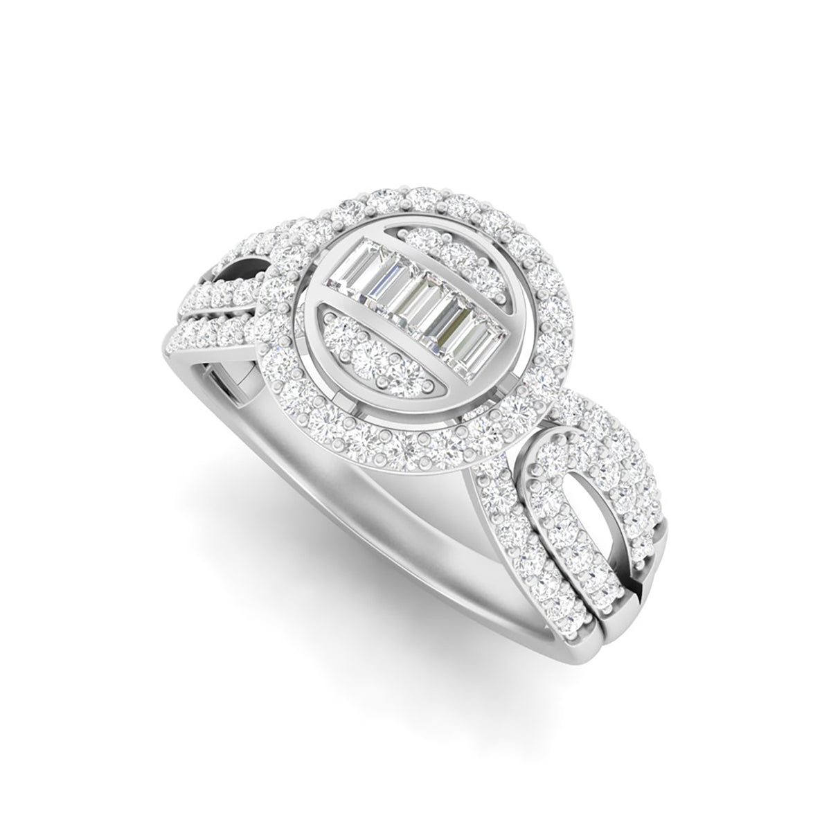 18KT White Gold With White Diamond Engagement Ring 0.76ct