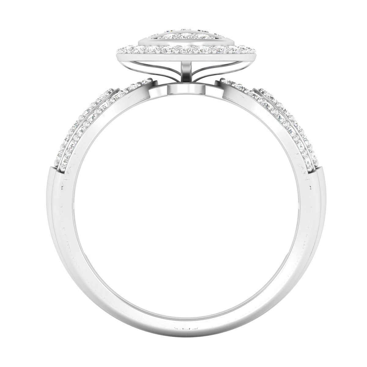 18KT White Gold With White Diamond Engagement Ring 0.76ct