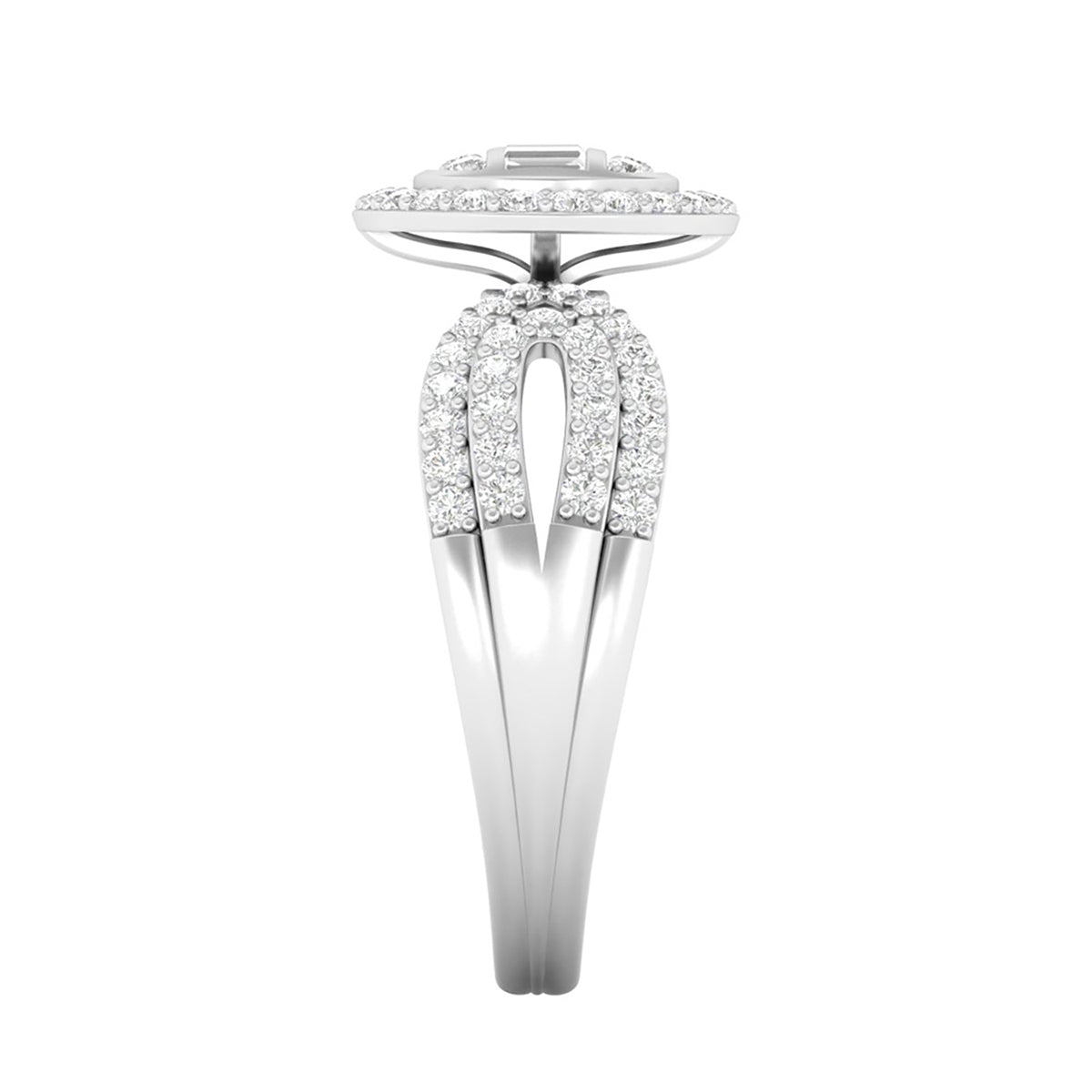 18KT White Gold With White Diamond Engagement Ring 0.76ct