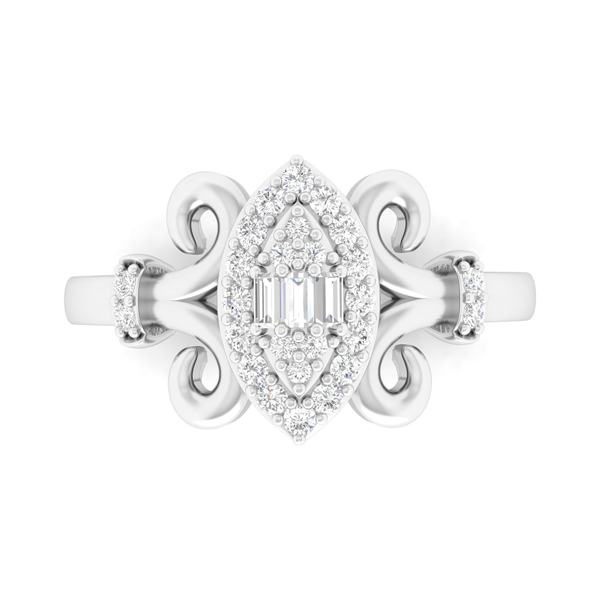 18KT White Gold With White Diamond Engagement Ring 0.23ct