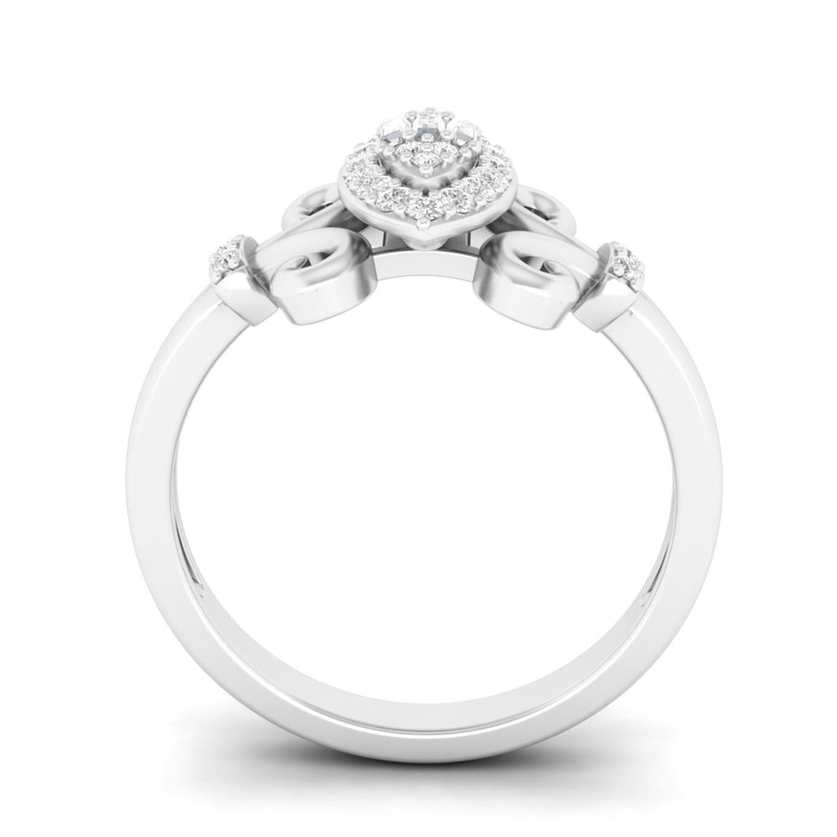 18KT White Gold With White Diamond Engagement Ring 0.23ct