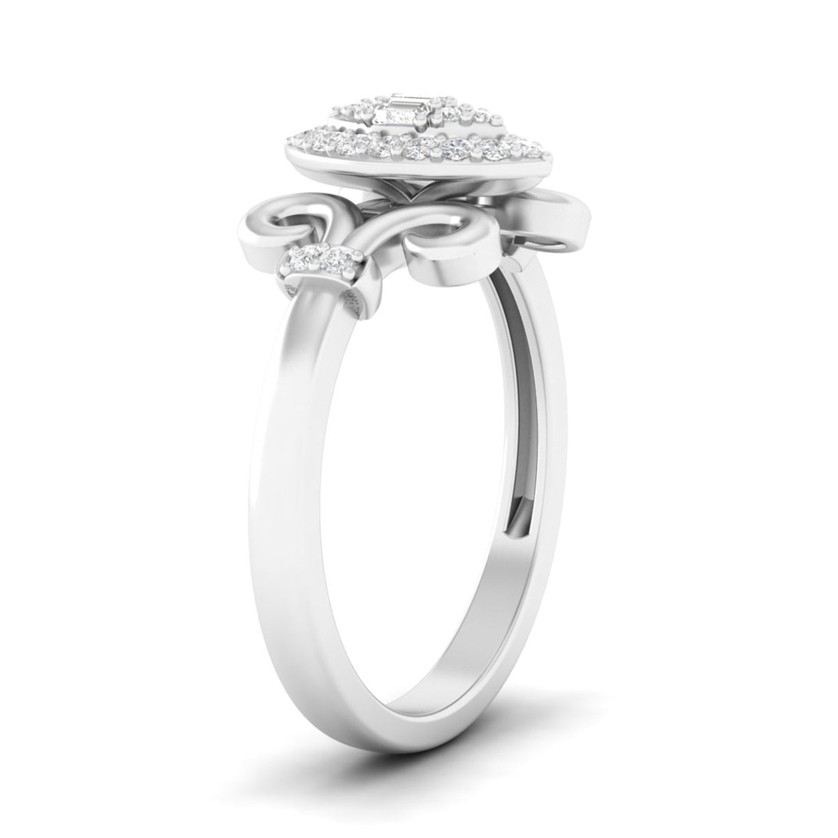 18KT White Gold With White Diamond Engagement Ring 0.23ct