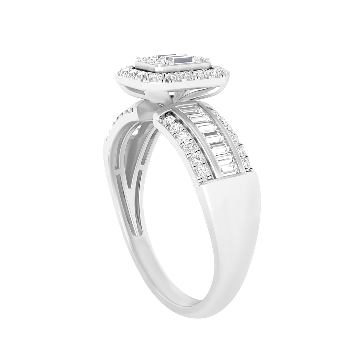 18KT White Gold With White Diamond Engagement Ring 0.58ct