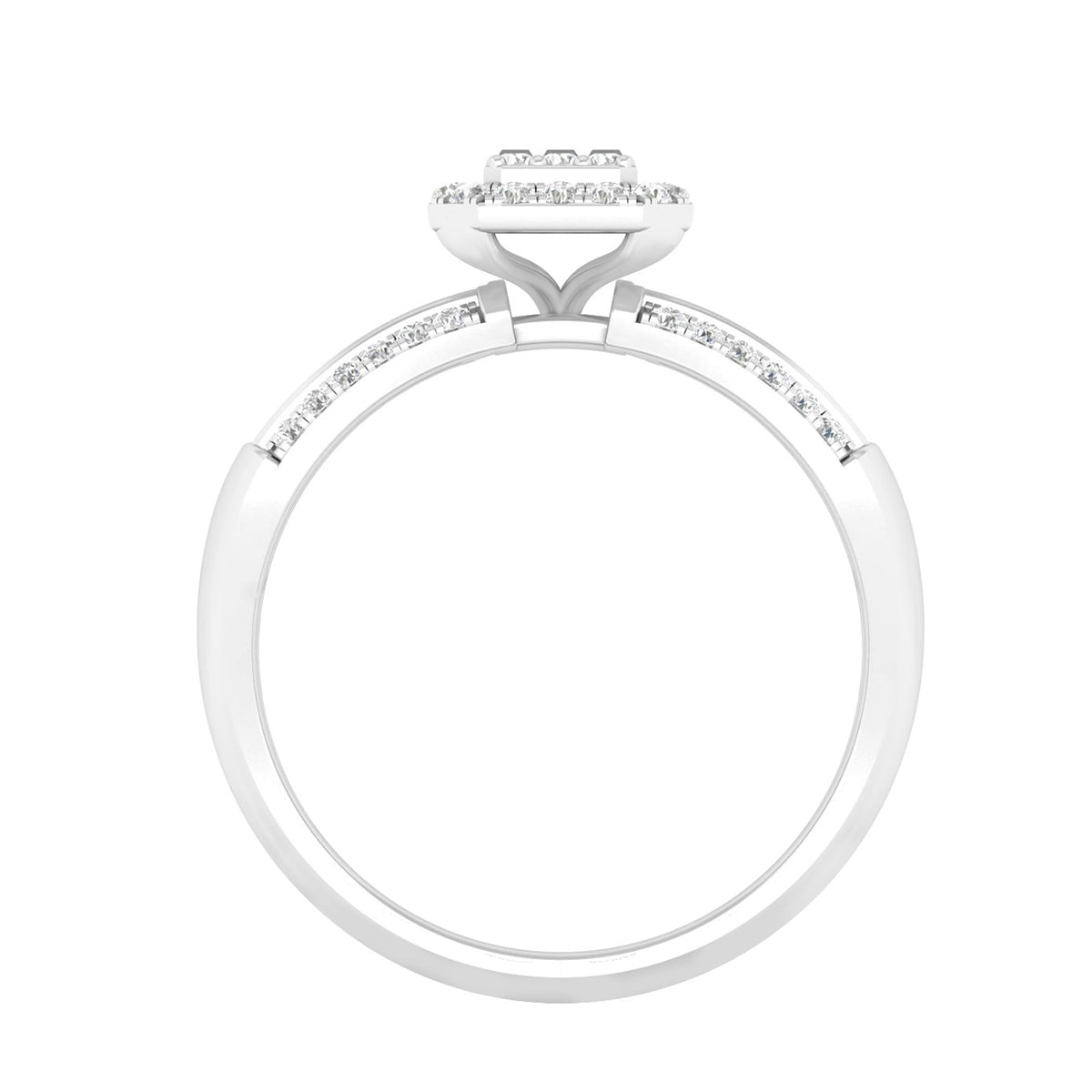 18KT White Gold With White Diamond Engagement Ring 0.58ct