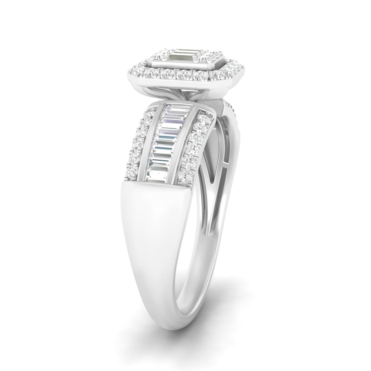 18KT White Gold With White Diamond Engagement Ring 0.58ct