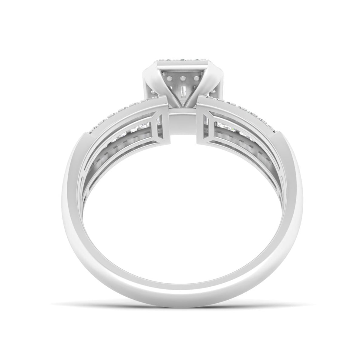 18KT White Gold With White Diamond Engagement Ring 0.58ct