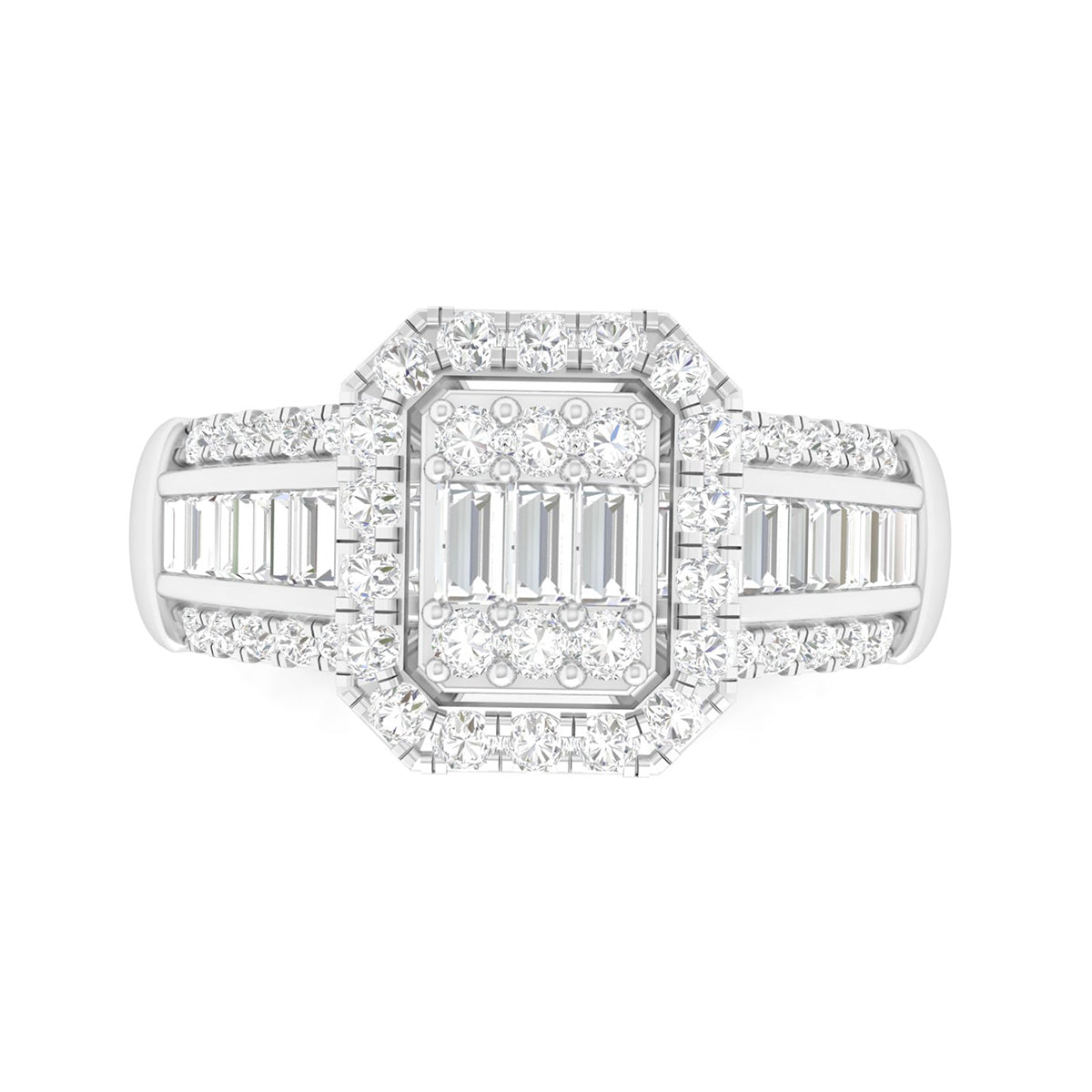 18KT White Gold With White Diamond Engagement Ring 0.58ct