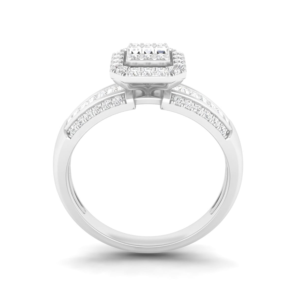 18KT White Gold With White Diamond Engagement Ring 0.58ct
