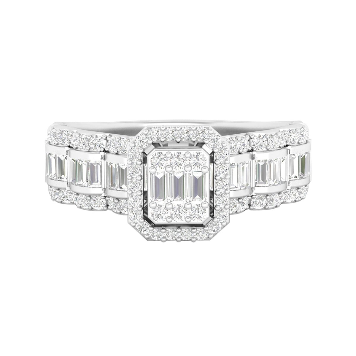 18KT White Gold With White Diamond Engagement Ring 0.61ct