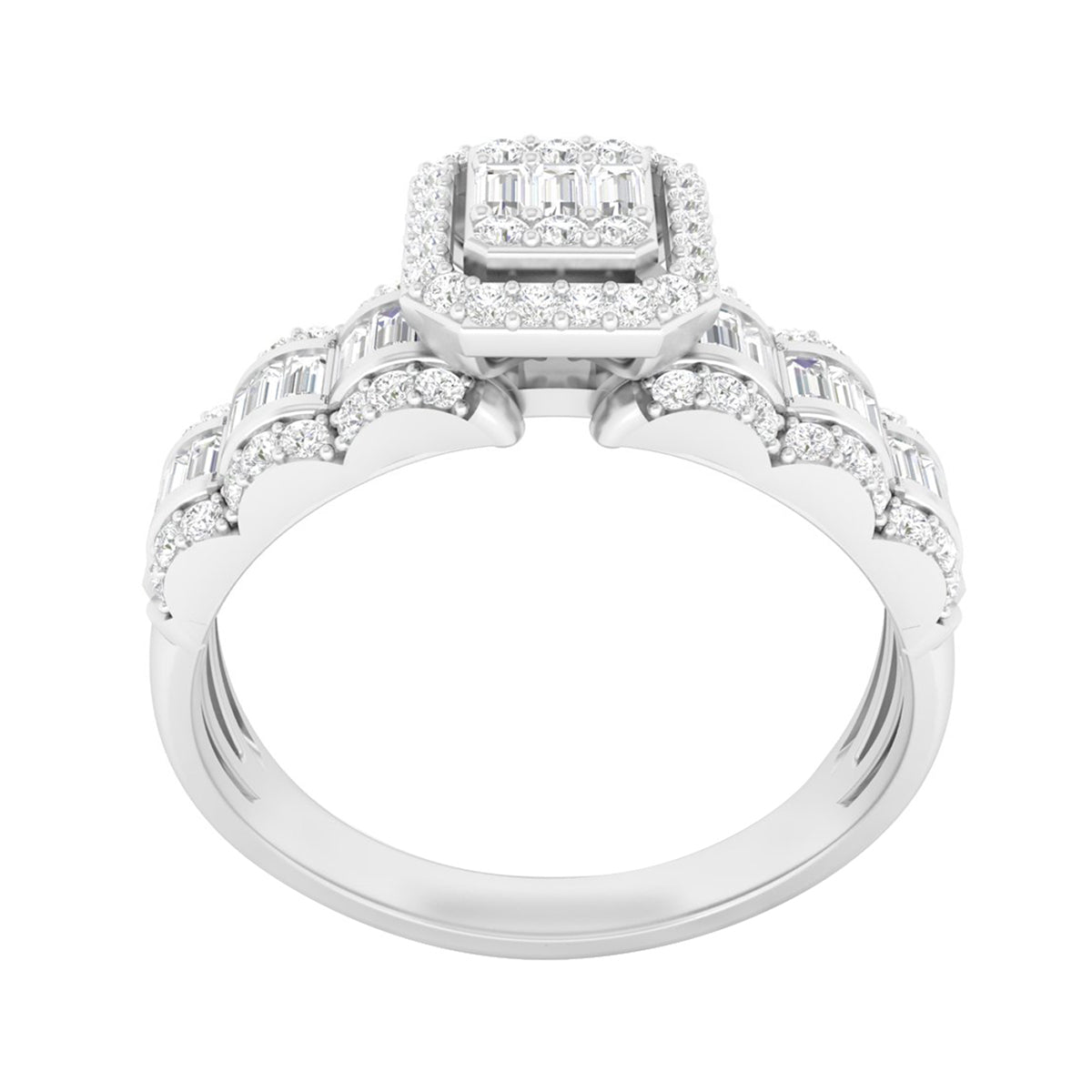 18KT White Gold With White Diamond Engagement Ring 0.61ct