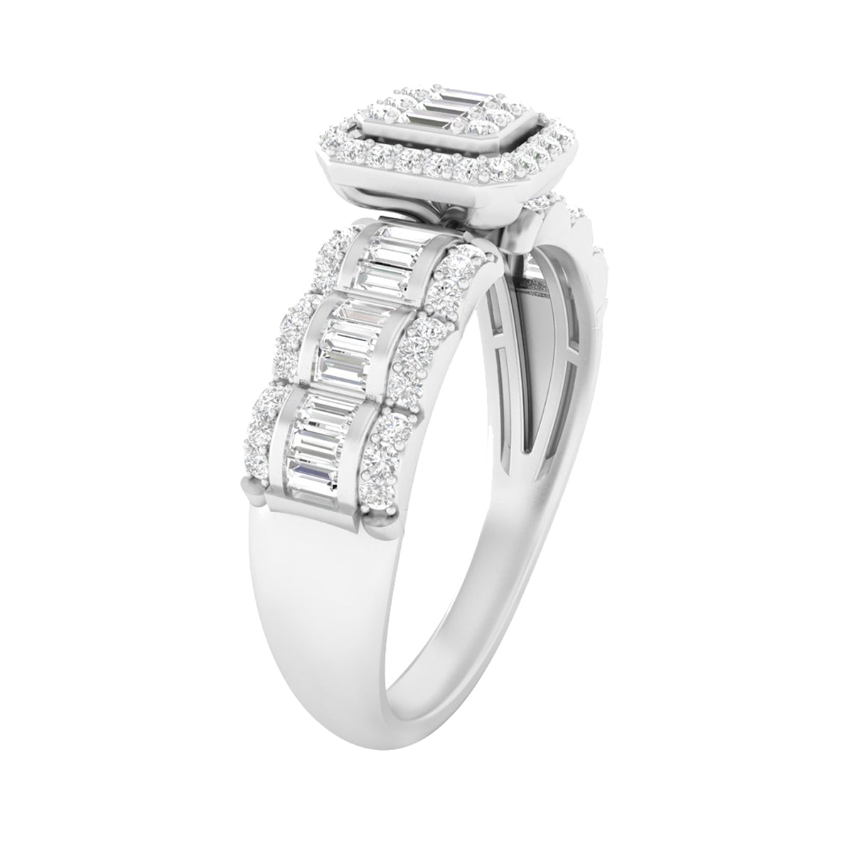 18KT White Gold With White Diamond Engagement Ring 0.61ct