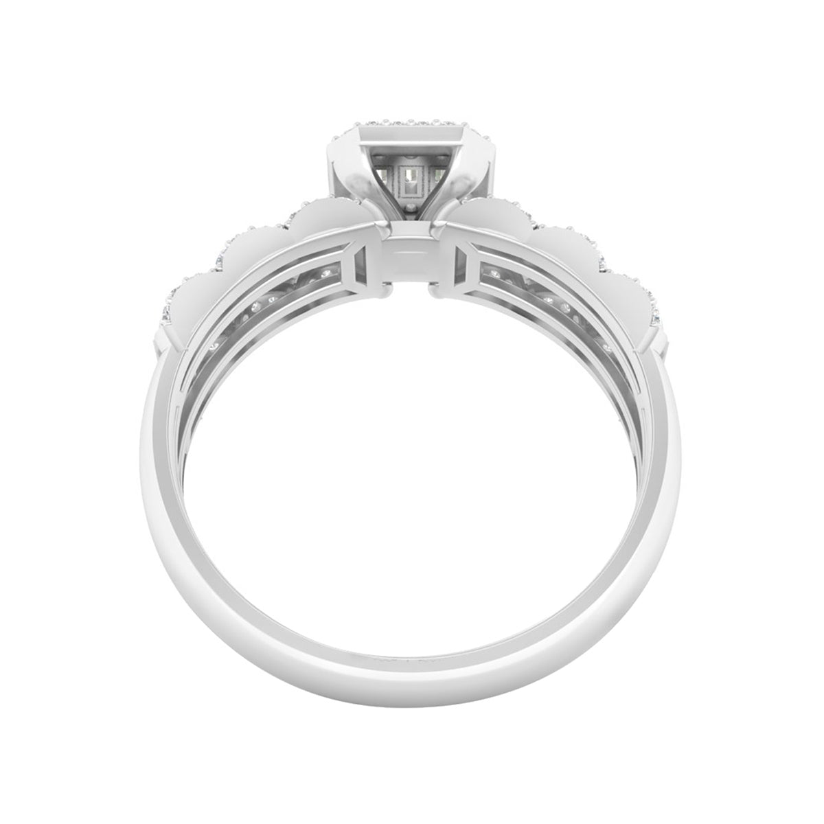 18KT White Gold With White Diamond Engagement Ring 0.61ct