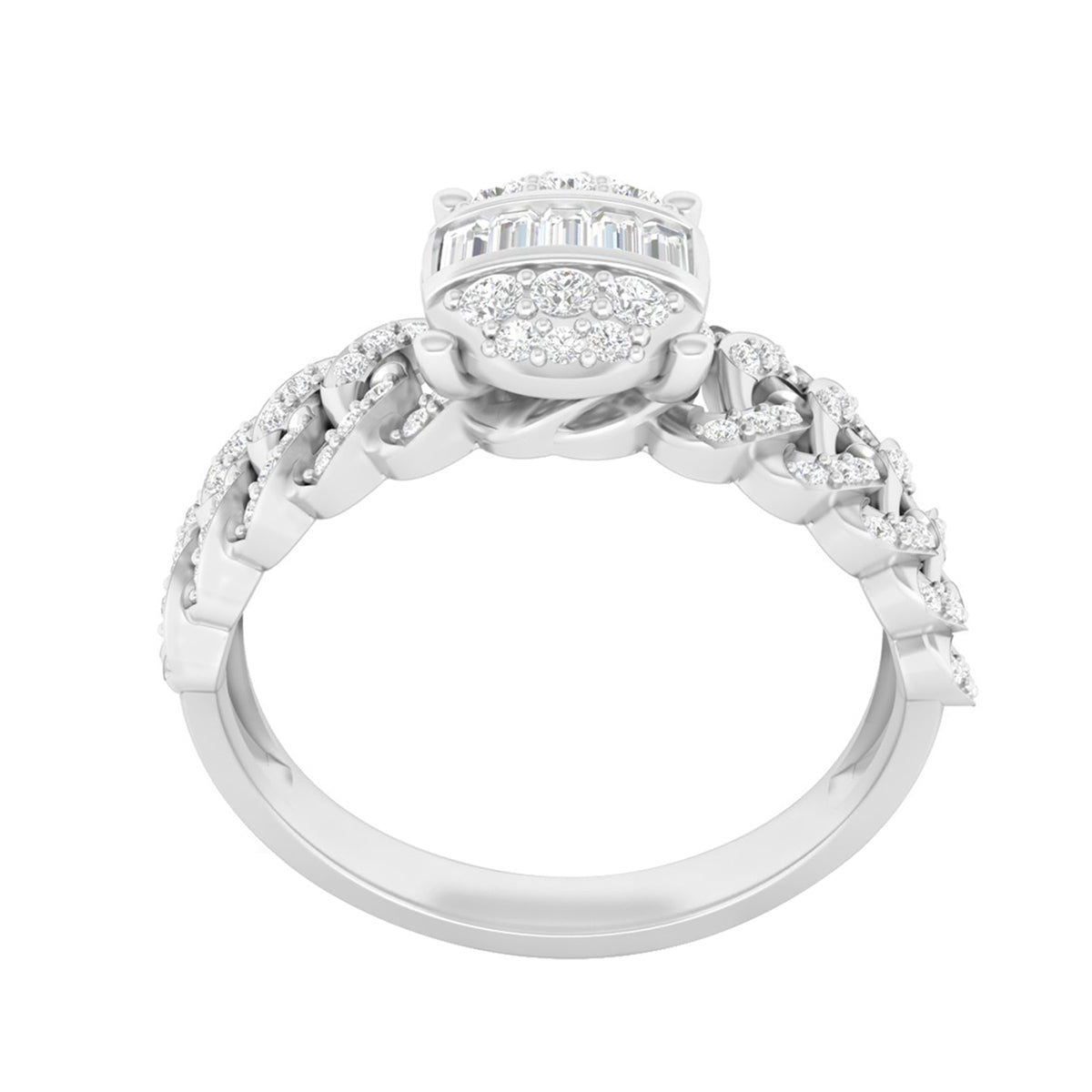 18KT White Gold With White Diamond Engagement Ring 0.39ct