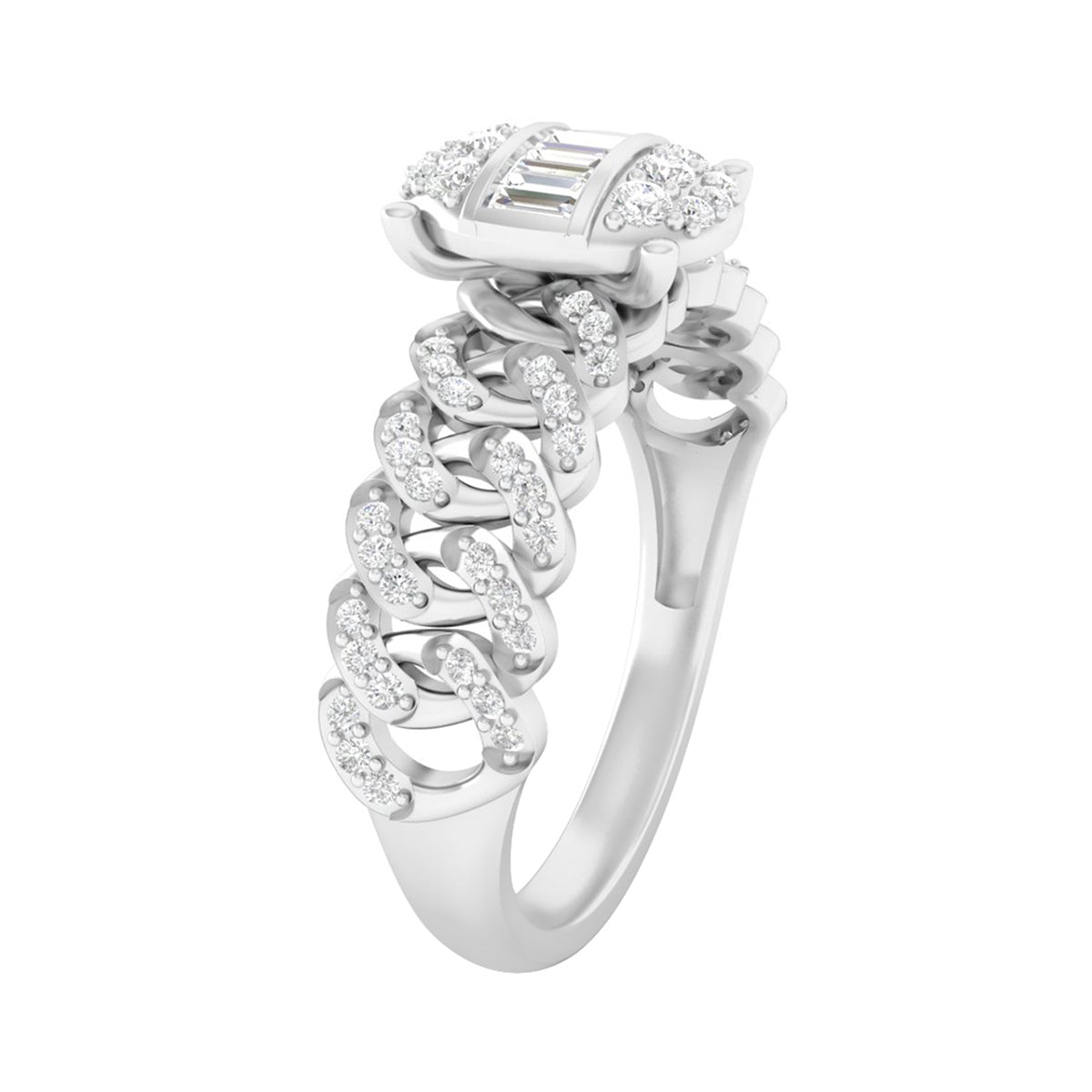 18KT White Gold With White Diamond Engagement Ring 0.39ct