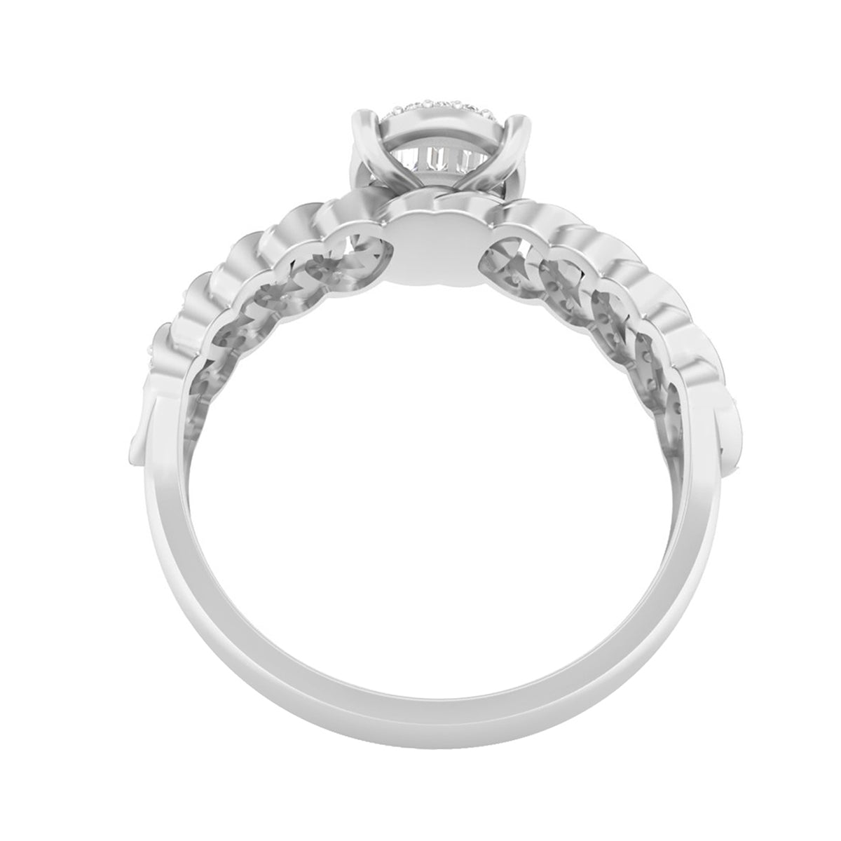 18KT White Gold With White Diamond Engagement Ring 0.39ct