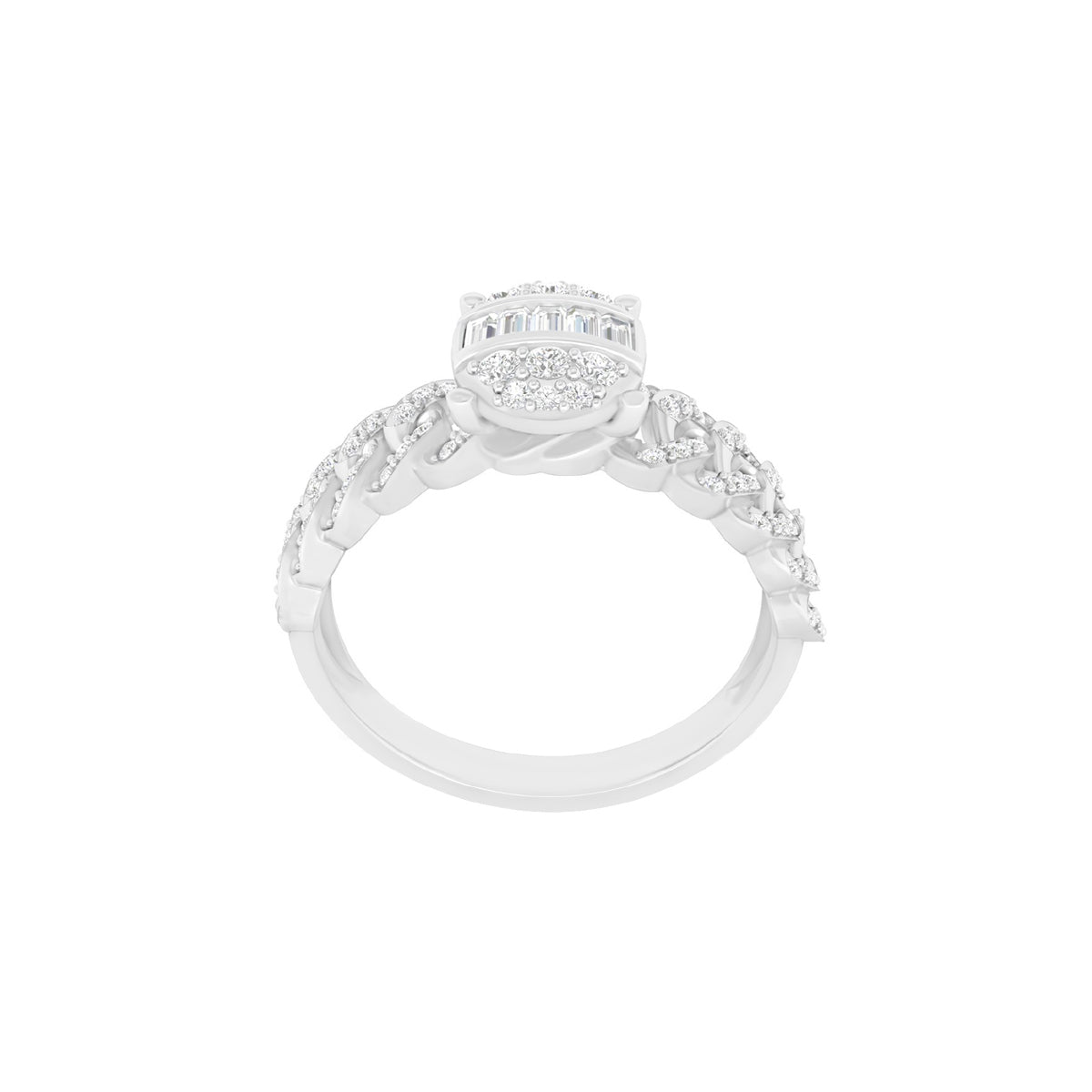 18KT White Gold With White Diamond Engagement Ring 0.39ct