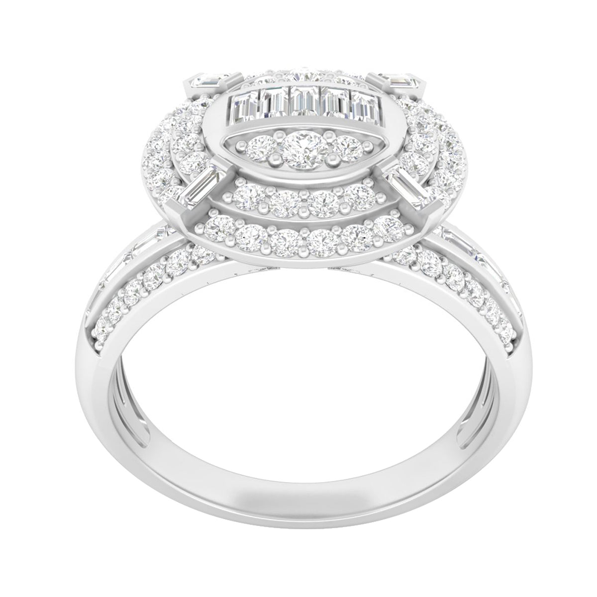 18KT White Gold With White Diamond Engagement Ring 1.33ct