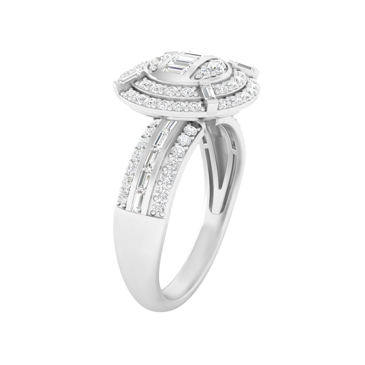 18KT White Gold With White Diamond Engagement Ring 1.33ct