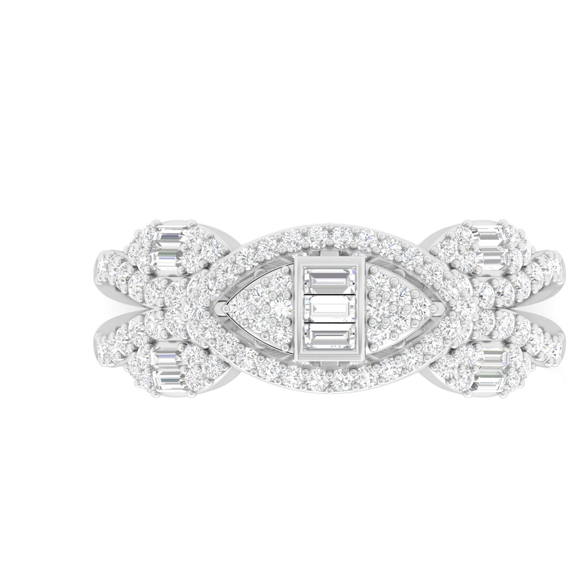 18KT White Gold With White Diamond Engagement Ring 0.85ct