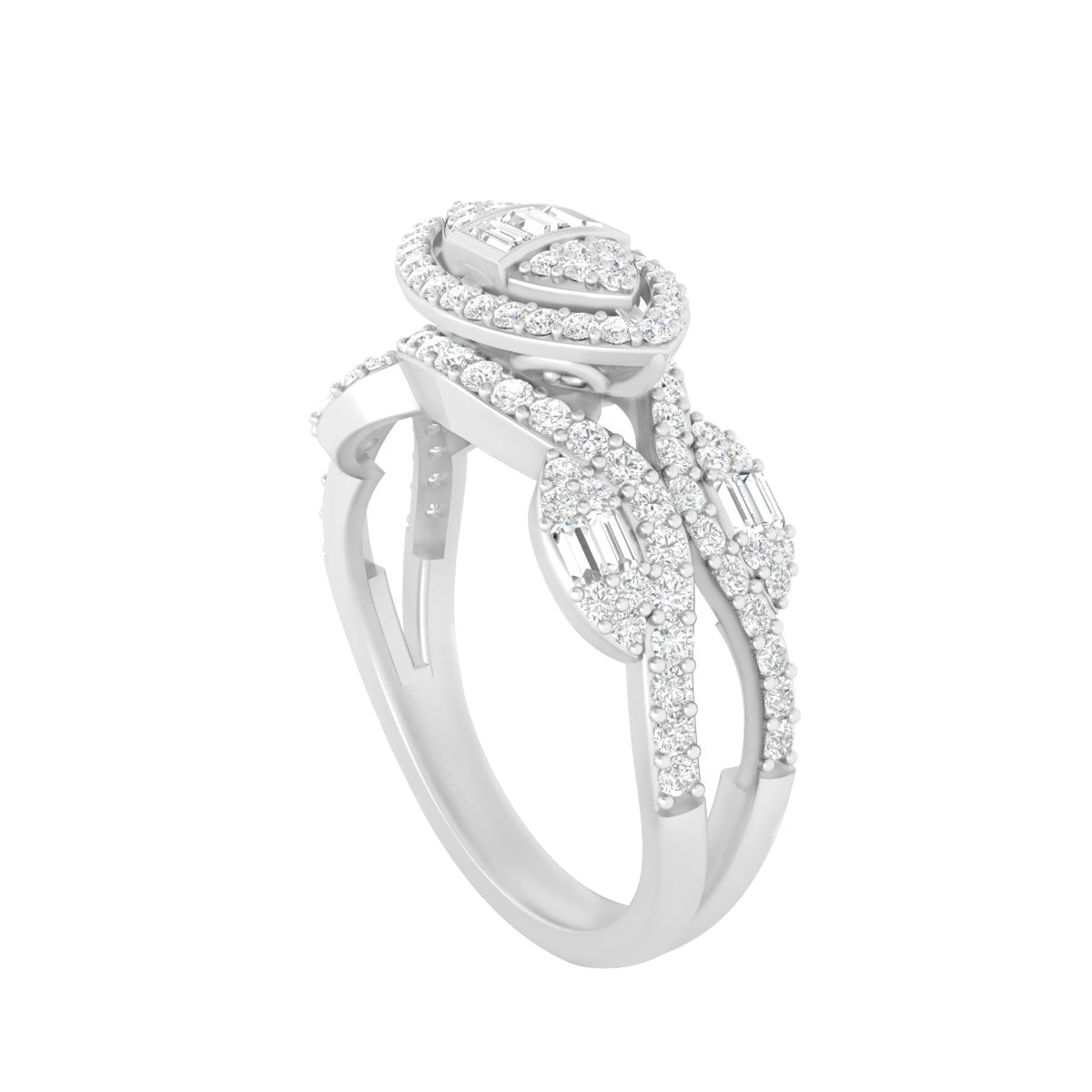 18KT White Gold With White Diamond Engagement Ring 0.85ct
