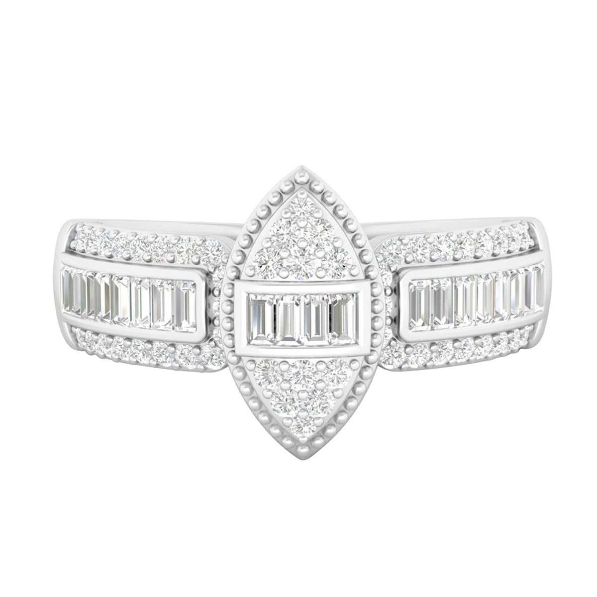 18KT White Gold With White Diamond Engagement Ring 0.55ct