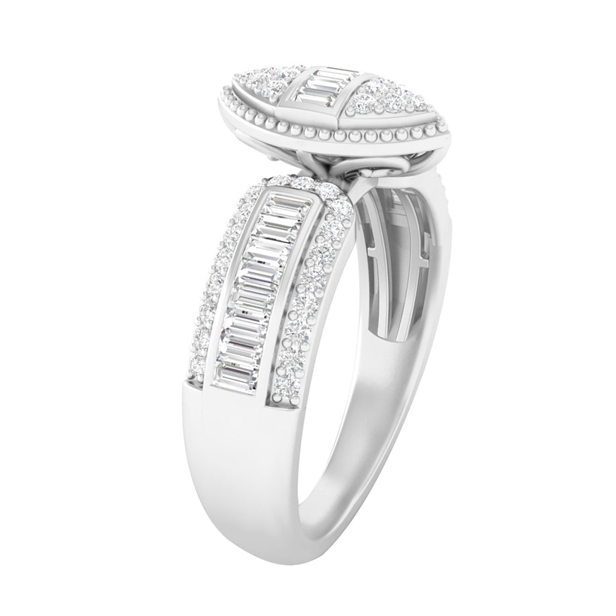 18KT White Gold With White Diamond Engagement Ring 0.55ct