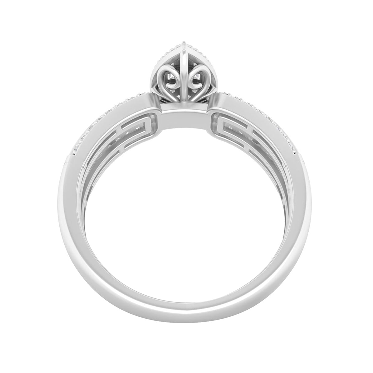 18KT White Gold With White Diamond Engagement Ring 0.55ct