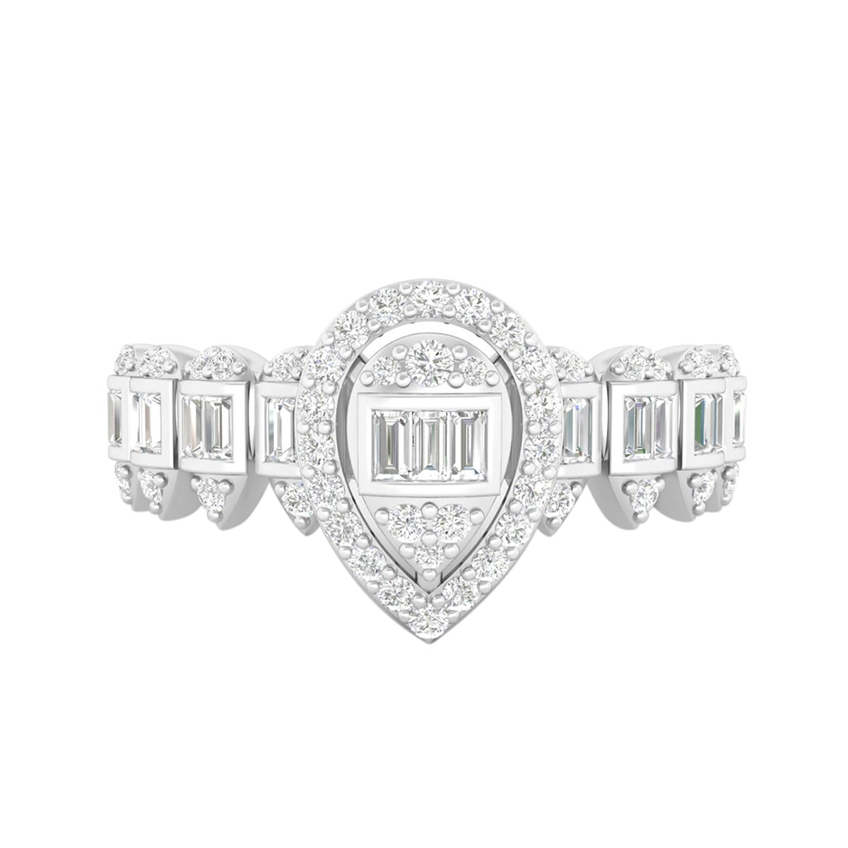 18KT White Gold With White Diamond Engagement Ring 0.40ct