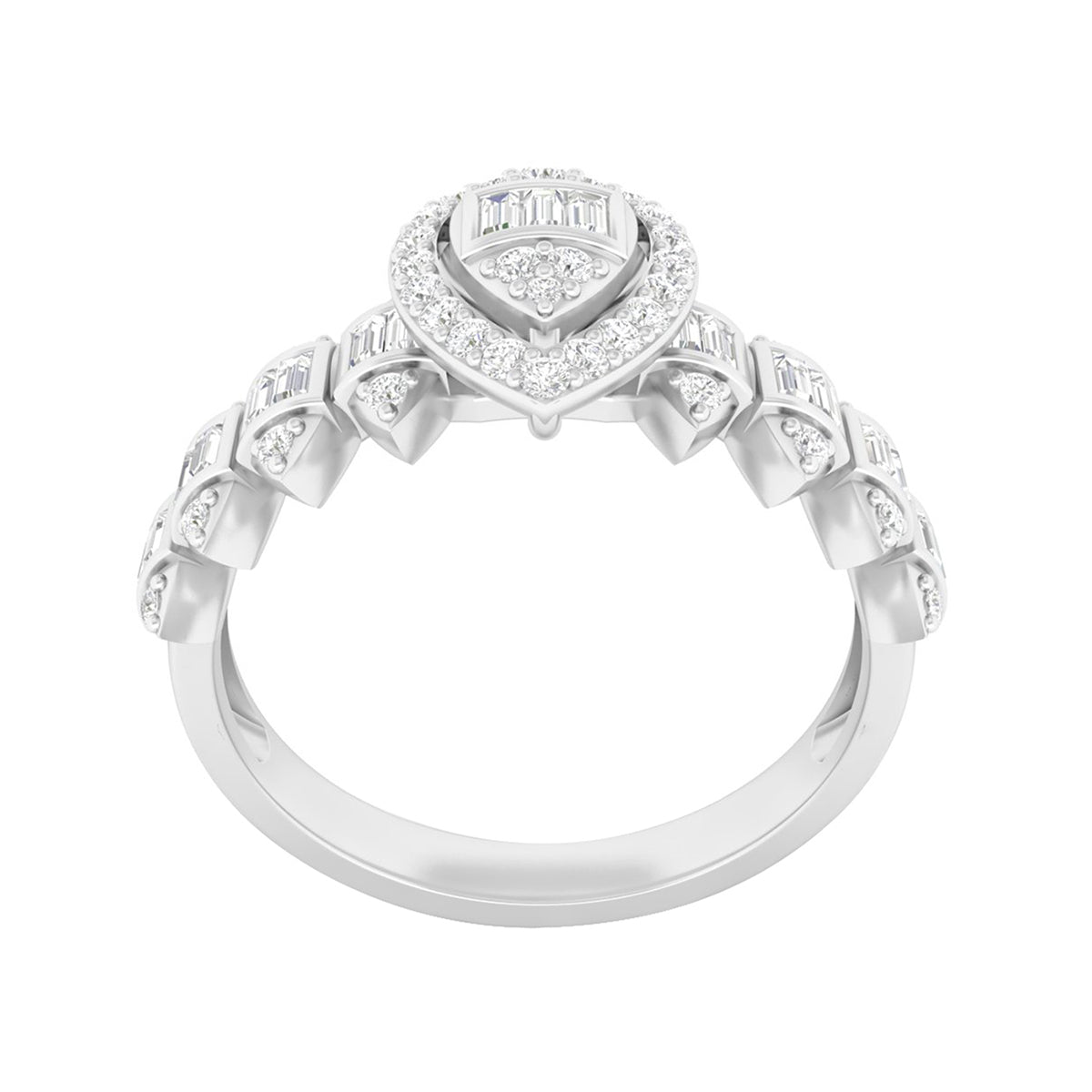18KT White Gold With White Diamond Engagement Ring 0.40ct