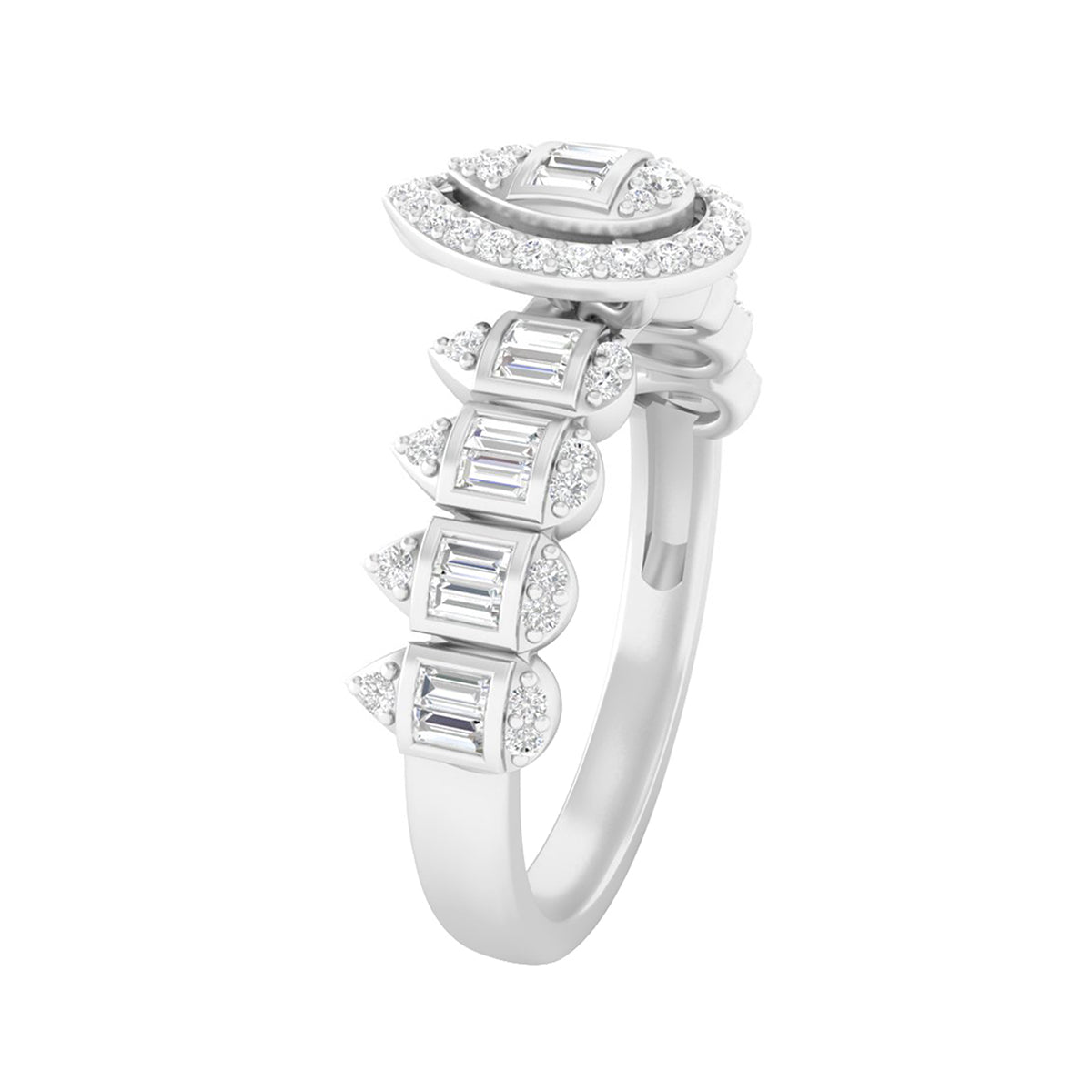 18KT White Gold With White Diamond Engagement Ring 0.40ct