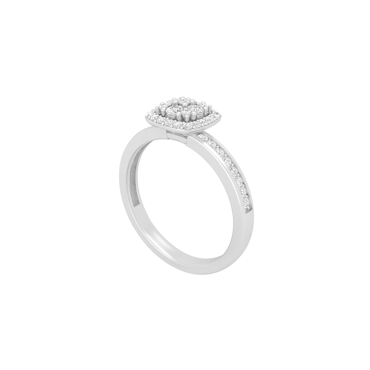 18KT White Gold With White Diamond Engagement Ring 0.41ct