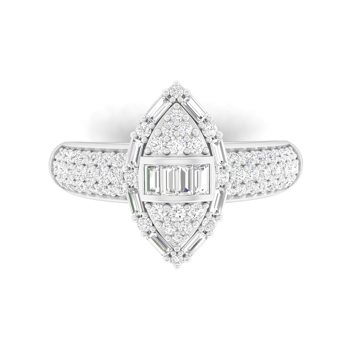 18KT White Gold With White Diamond Engagement Ring 0.47ct