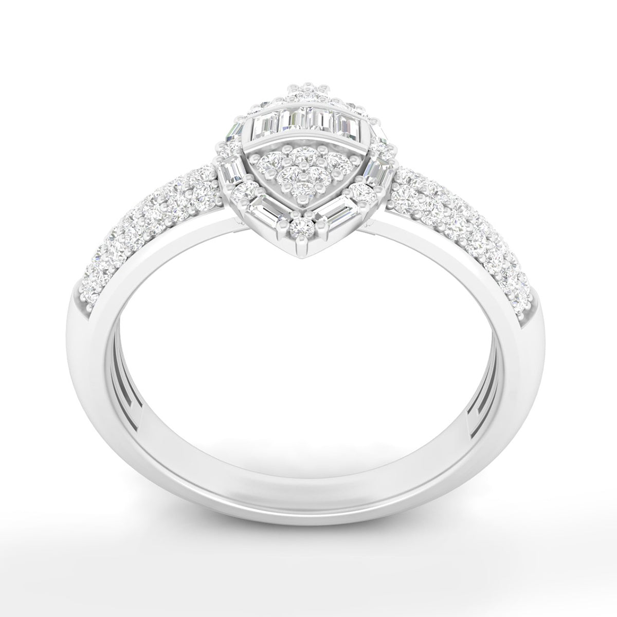 18KT White Gold With White Diamond Engagement Ring 0.47ct