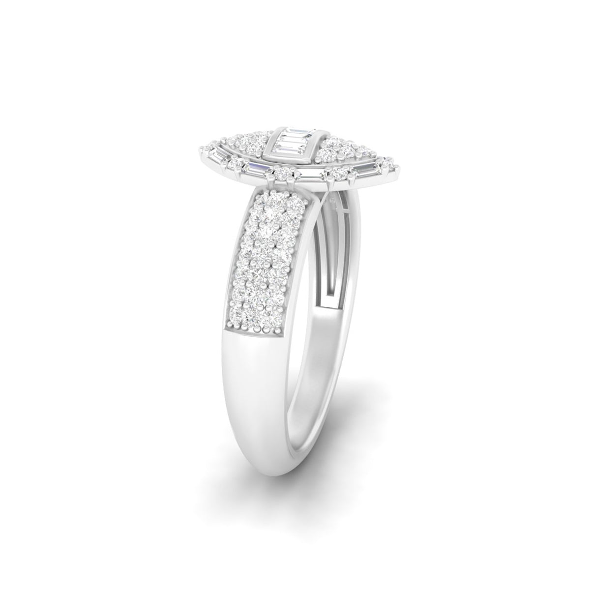 18KT White Gold With White Diamond Engagement Ring 0.47ct