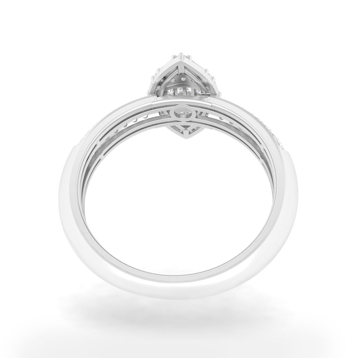 18KT White Gold With White Diamond Engagement Ring 0.47ct