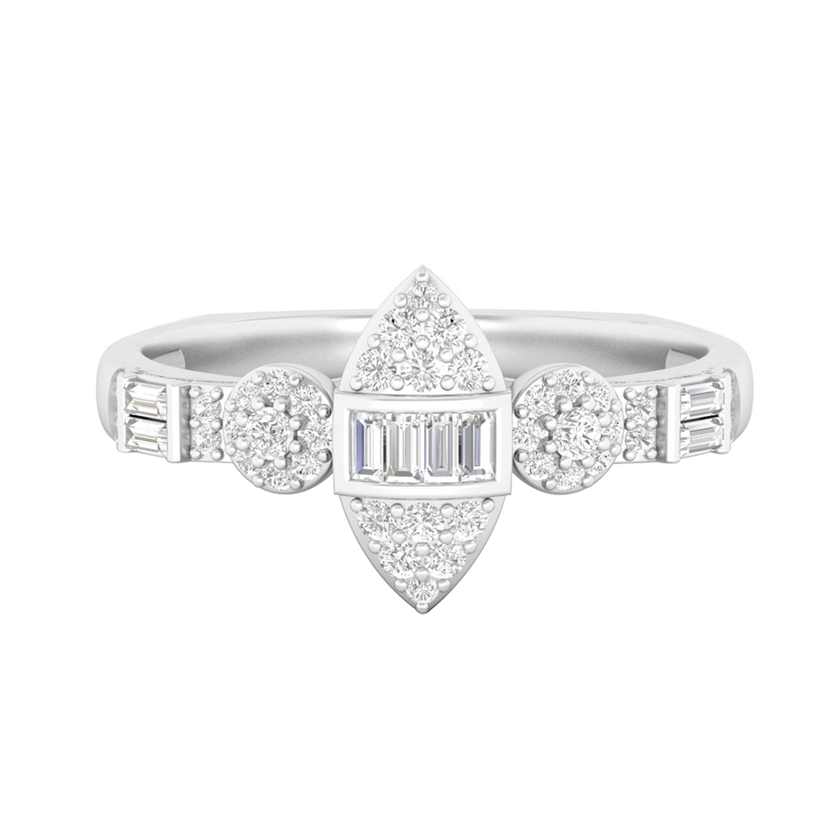 18KT White Gold With White Diamond Engagement Ring 0.25ct