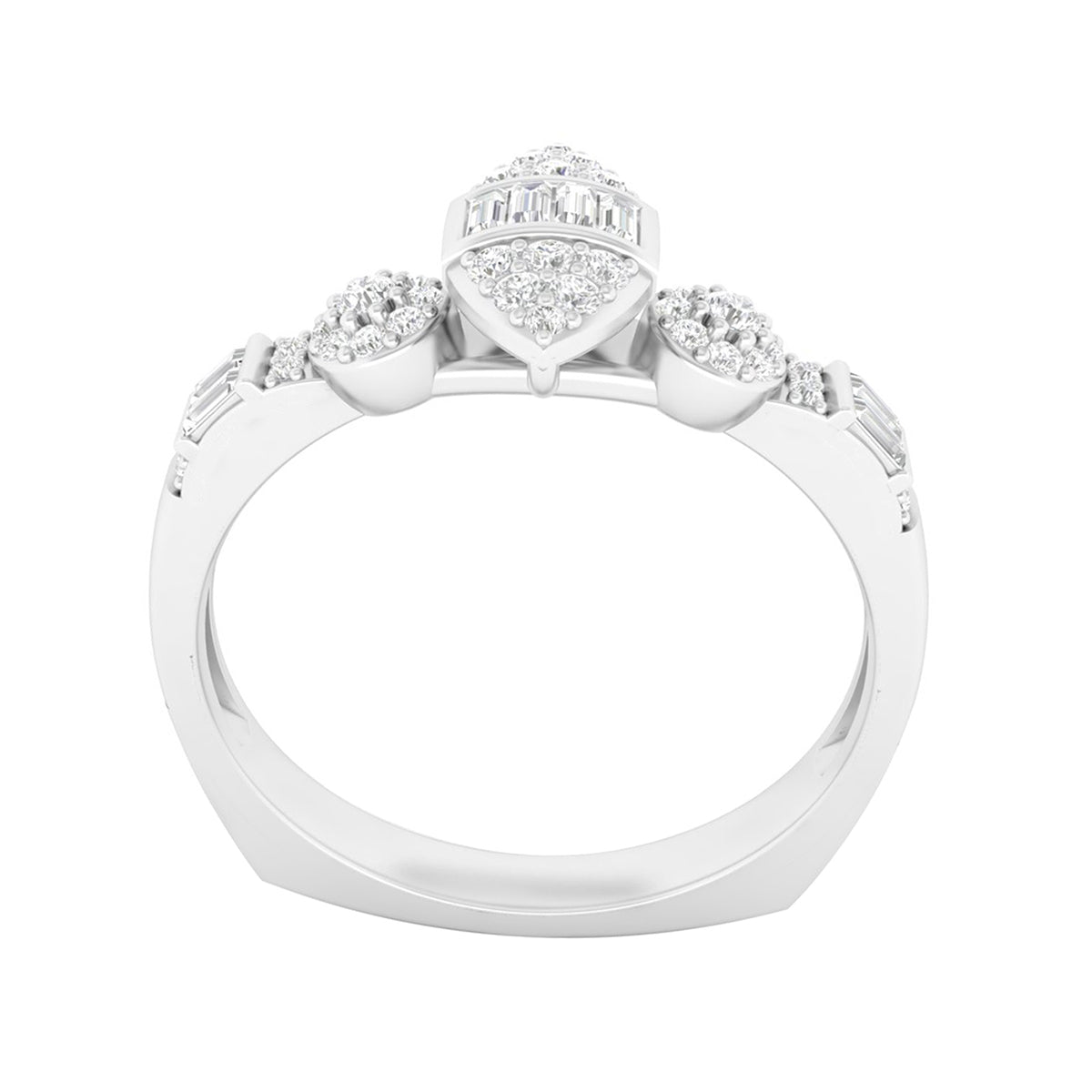 18KT White Gold With White Diamond Engagement Ring 0.25ct