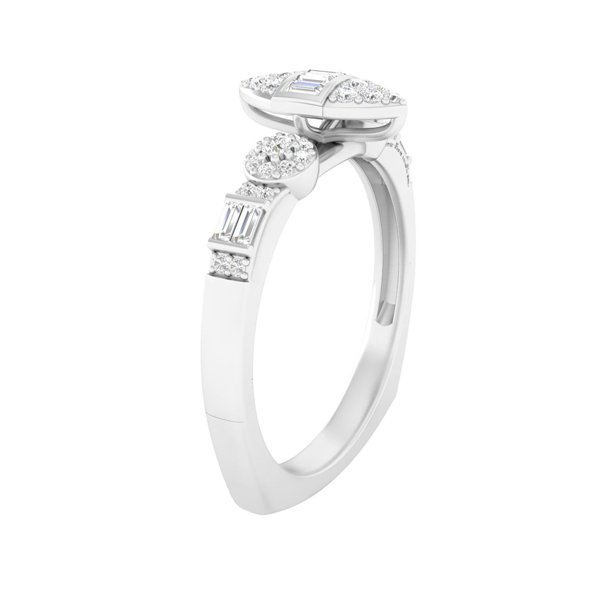 18KT White Gold With White Diamond Engagement Ring 0.25ct