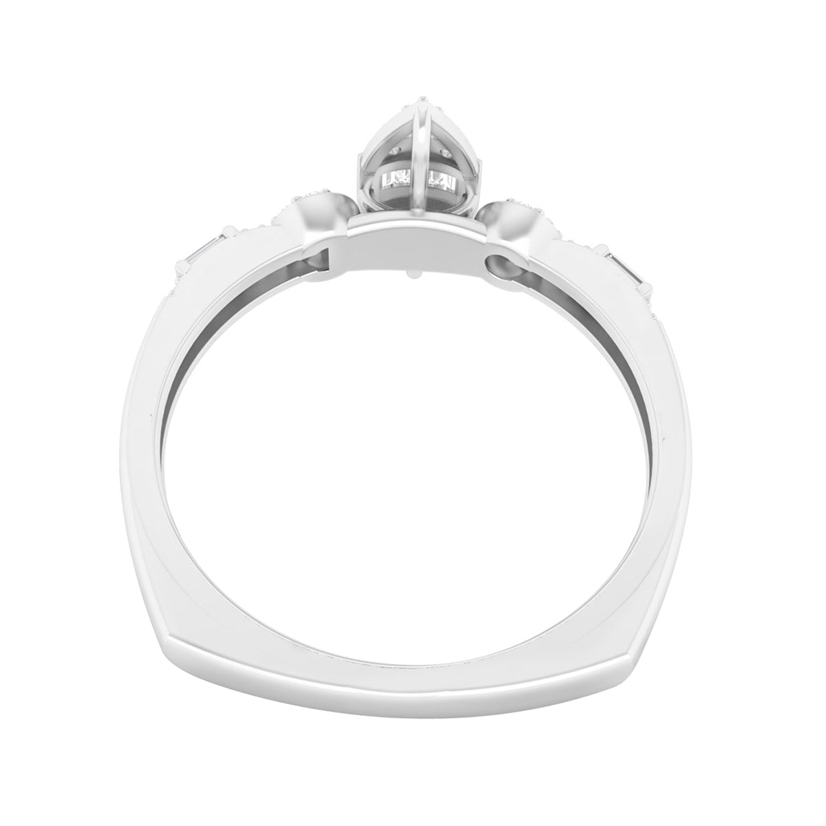 18KT White Gold With White Diamond Engagement Ring 0.25ct