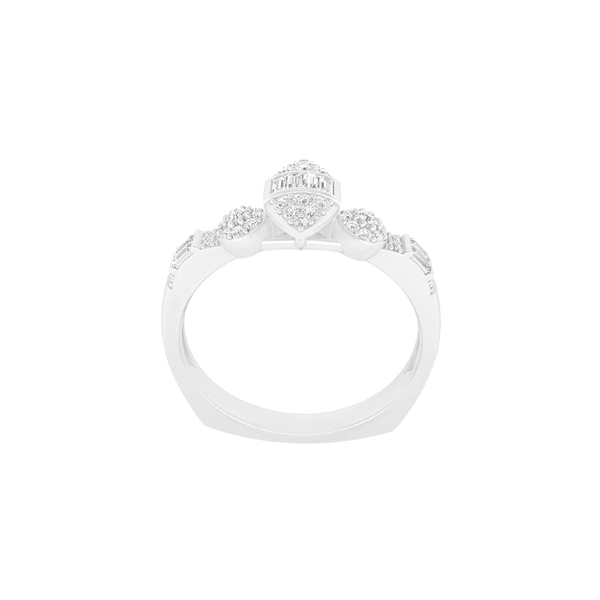 18KT White Gold With White Diamond Engagement Ring 0.25ct
