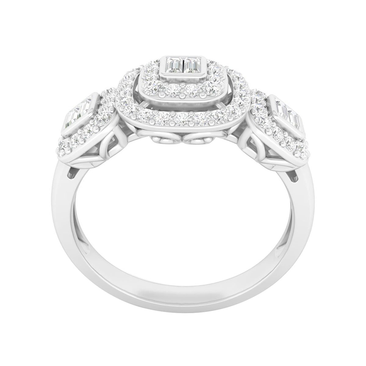 18KT White Gold With White Diamond Engagement Ring 0.57ct