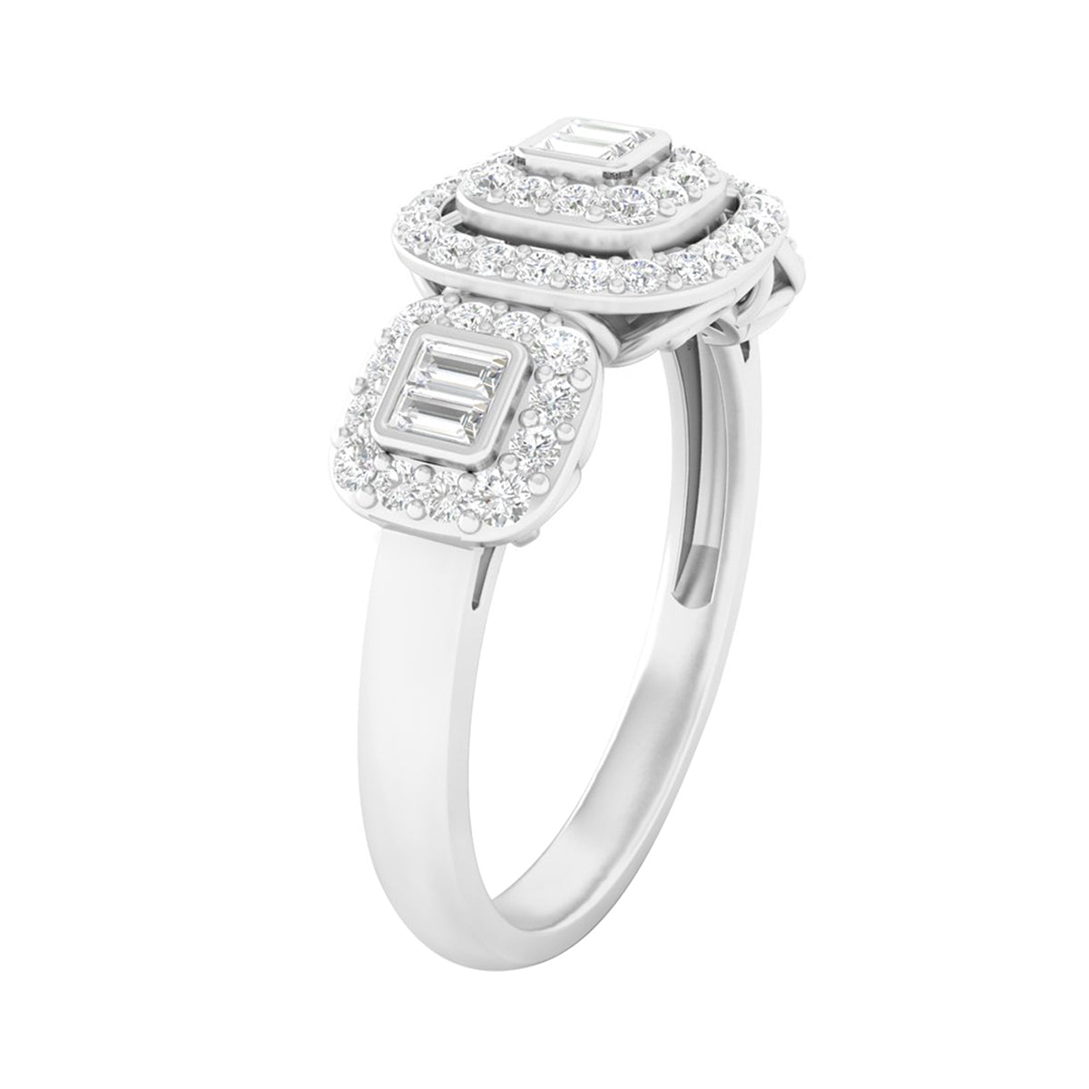 18KT White Gold With White Diamond Engagement Ring 0.57ct